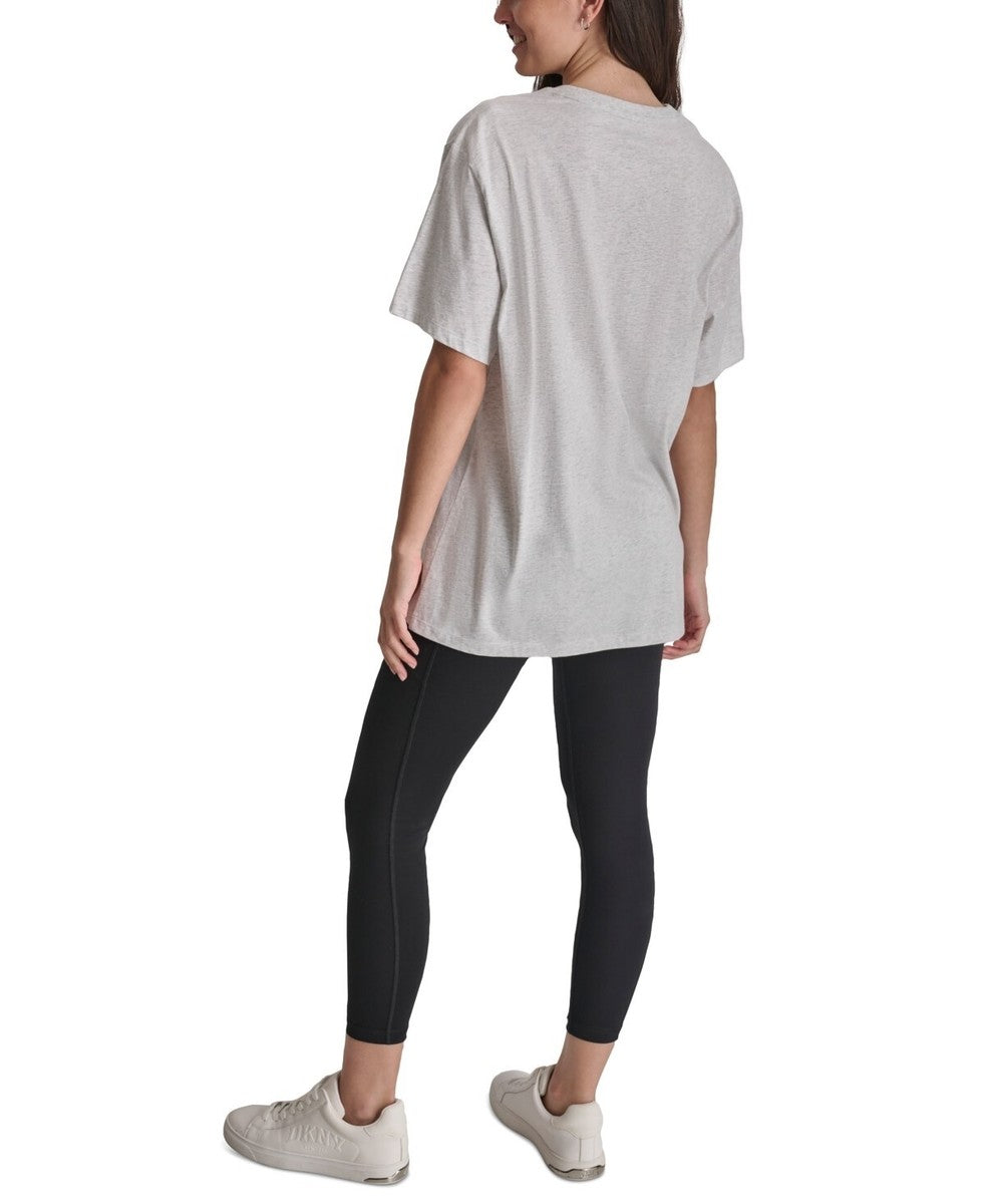 DKNY Sport Women Varsity Satin Logo T-Shirt size M