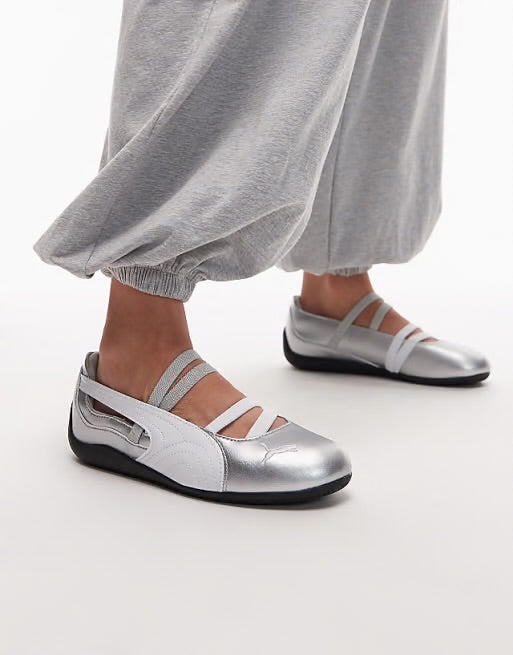 PUMA Speedcat ballet flats in silver size 38