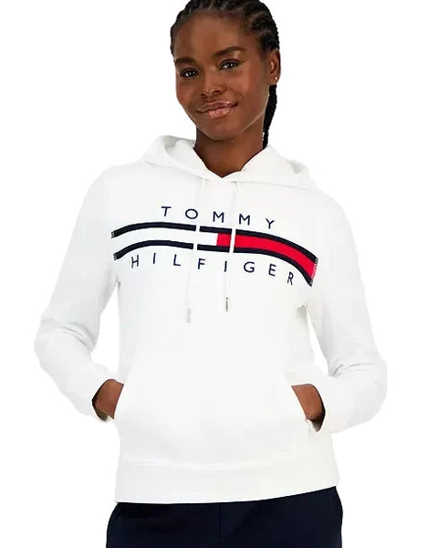 Tommy Hilfiger Women's Embroidered Logo Hooded Sweatshirt size M