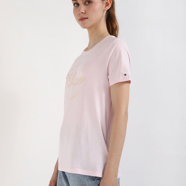TOMMY HILFIGER T-Shirt Printed Regular Fit Baby Pink