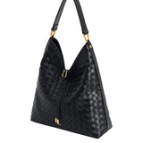 JW PEI Aria Woven Texture Shoulder Bag in Black