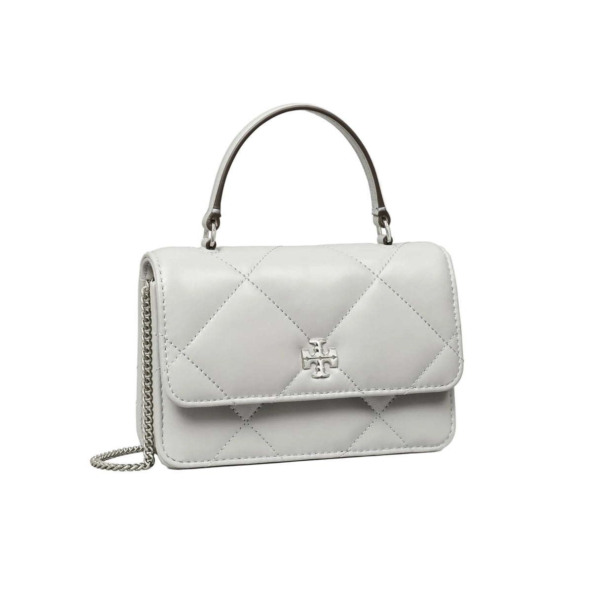 Tory Burch Mini Kira Diamond Quilt Charm Top-Handle Crossbody