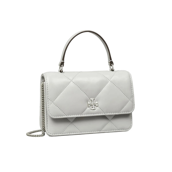 Tory Burch Mini Kira Diamond Quilt Charm Top-Handle Crossbody
