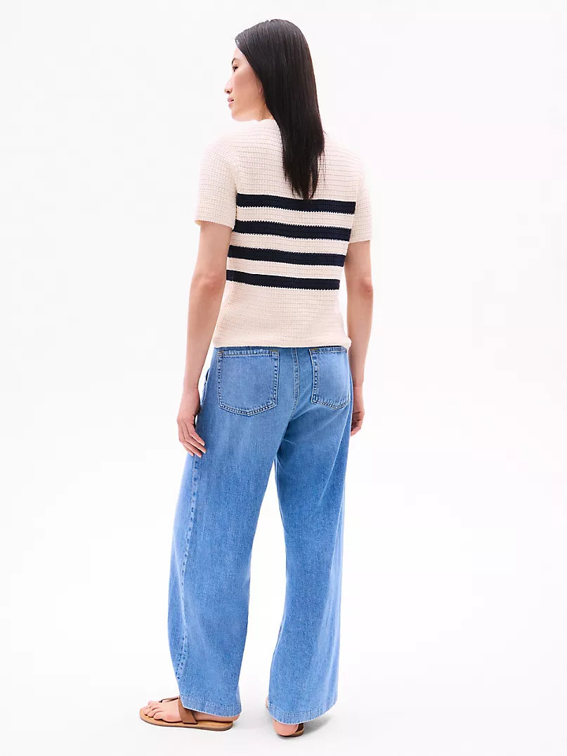 Tommy Hilfiger Gold Button Textured Knit Sweater size M