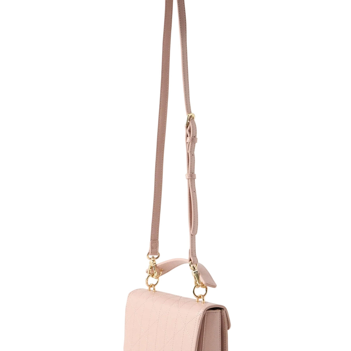 Valentino Bags Melia Satchel Bag with Quilted Design and V Logo In Cipria Pink