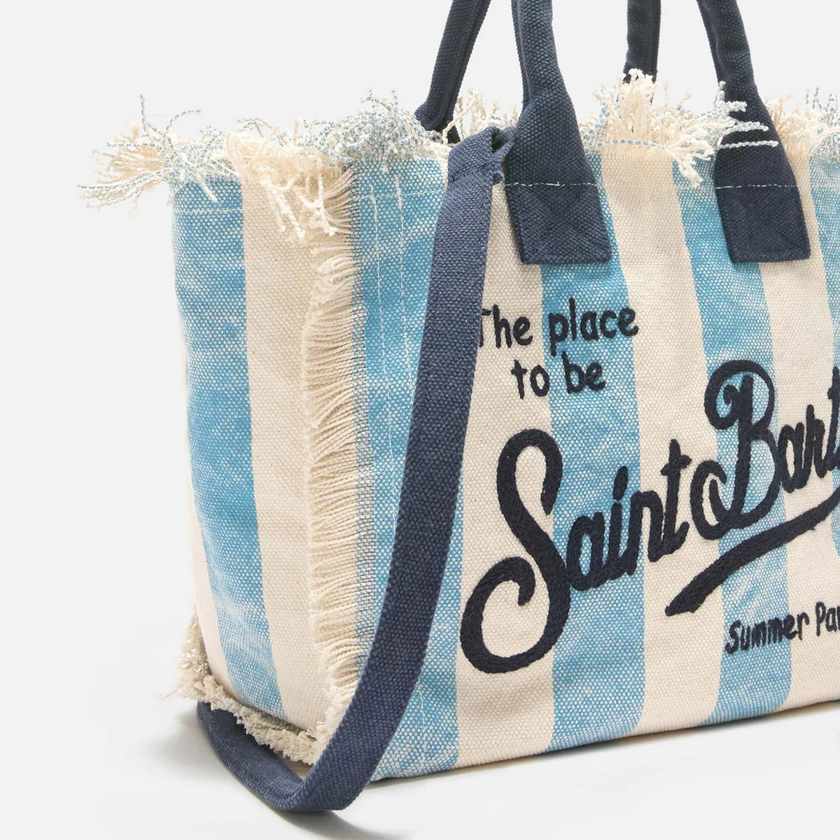 MC2 SAINT BARTH colette vertical-stripes tote bag in blue