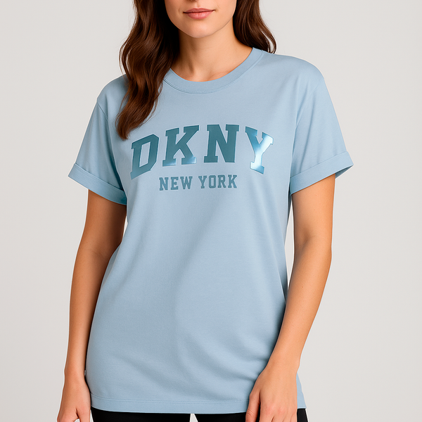 DKNY  sport women varsity satin logo t-shirt