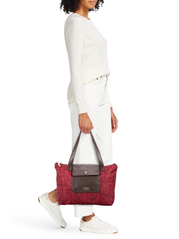 Cavalli Class by Roberto Cavalli Women's Red Colorblock Tote