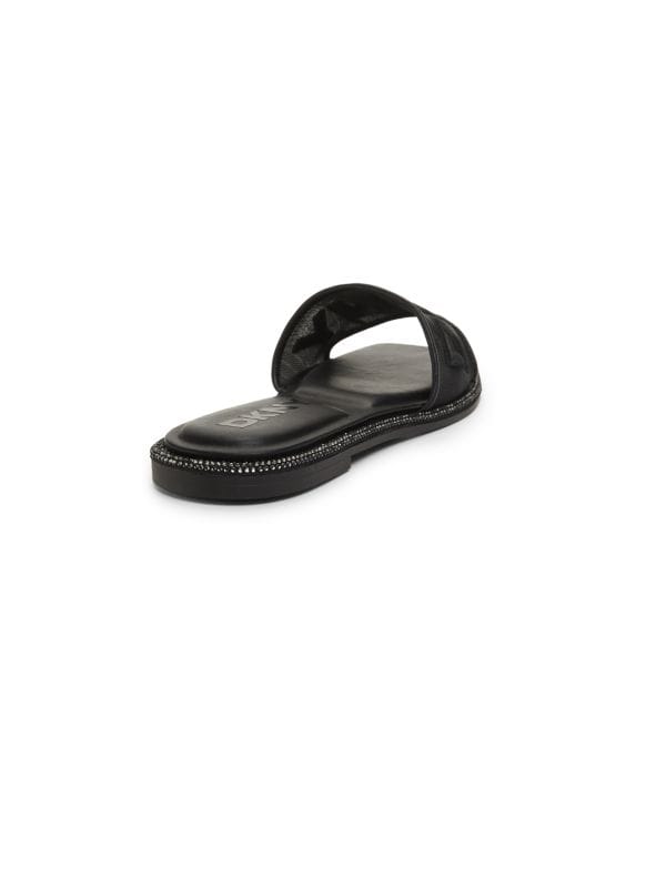 DKNY Badin Logo Embellished-Trim Flat Sandals