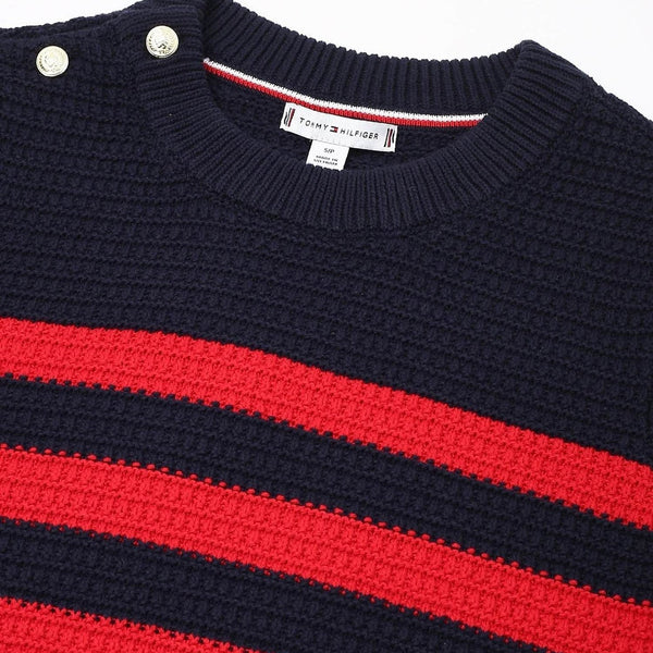 Tommy Hilfiger Gold Button Textured Knit Sweater size M