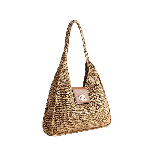 River island Beige Raffia Flap Front Shoulder Bag