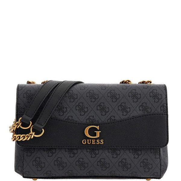 GUESS Nell Logo Convertible Crossbody Flap Coal Logo