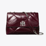 Tory Burch Kira Diamond Quilt Distressed Shoulder Bag In Dark Carmine