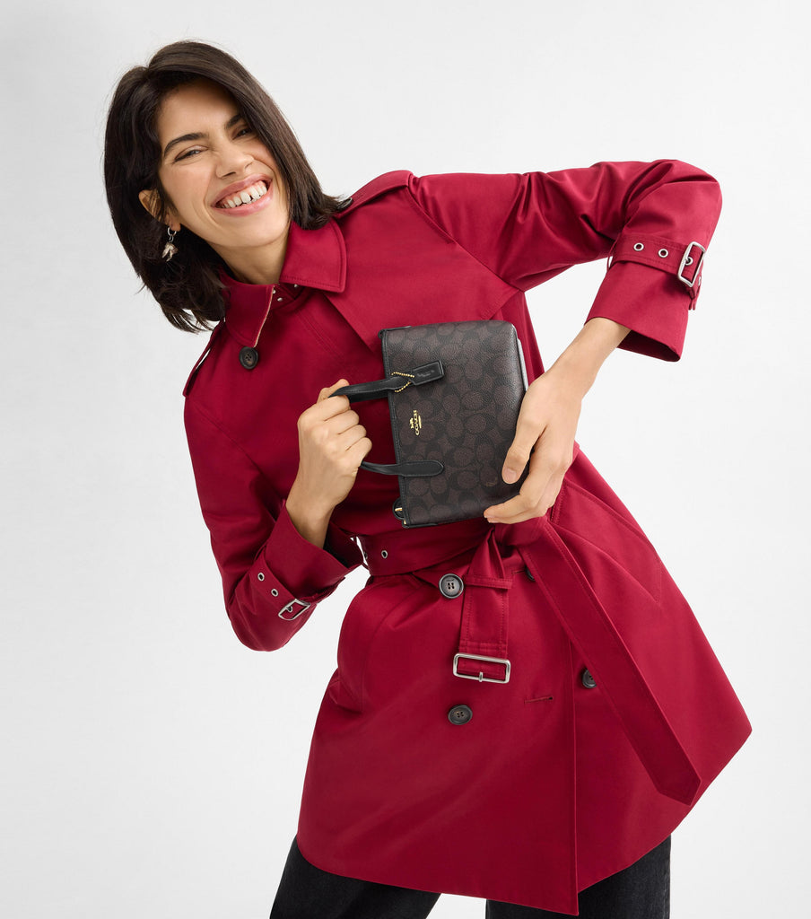 Coach City Mini Tote Bag In Signature Canvas brown gold