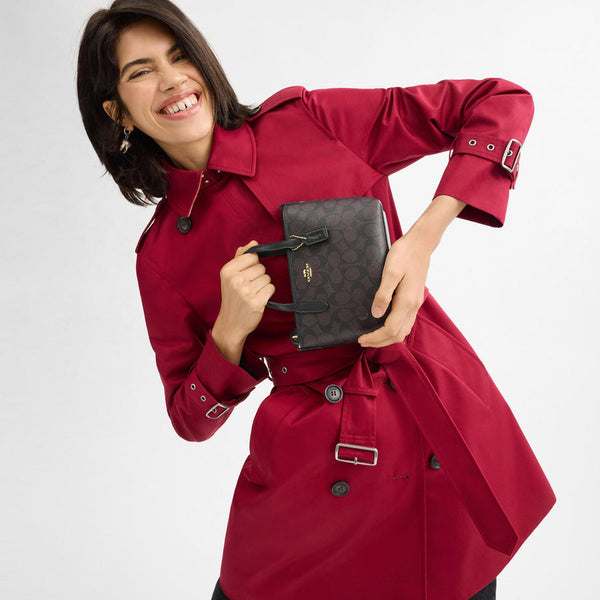 Coach City Mini Tote Bag In Signature Canvas brown gold