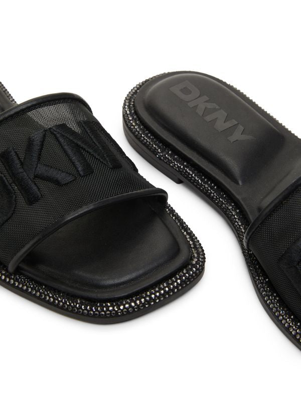 DKNY Badin Logo Embellished-Trim Flat Sandals