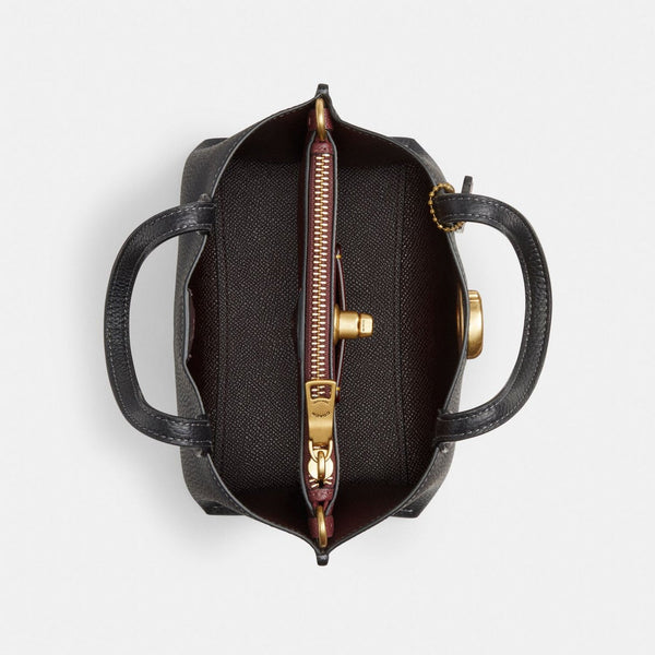 Coach Willow Tote Bag 18 In Signature Canvas color black/navy