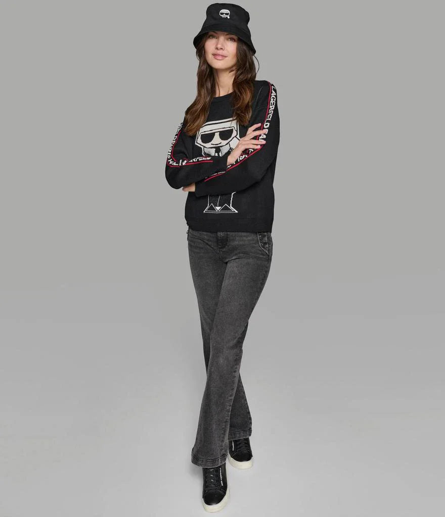 KARL CHARACTER SWEATER WITH LOGO TAPING size XL