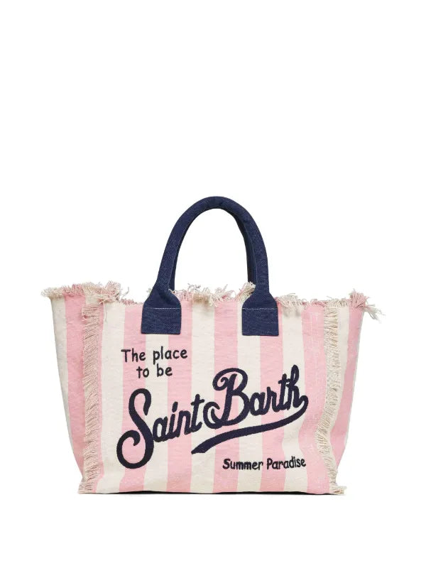 MC2 SAINT BARTH colette vertical-stripes tote bag in pink