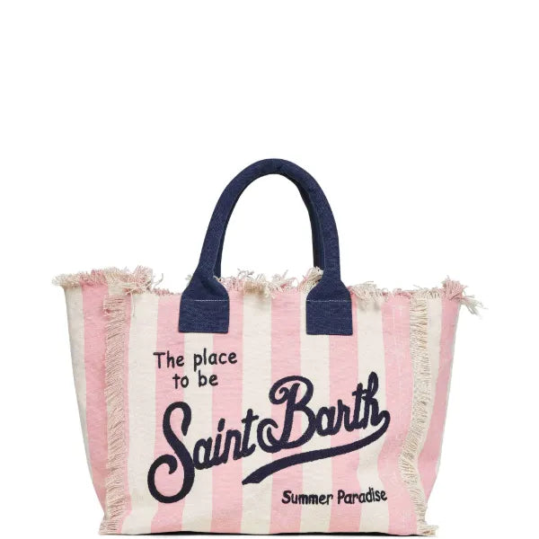 MC2 SAINT BARTH colette vertical-stripes tote bag in pink