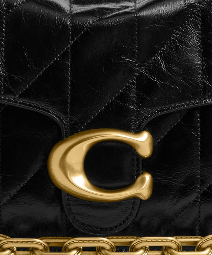 Coach Chain Tabby Shoulder Bag With Quilting in black