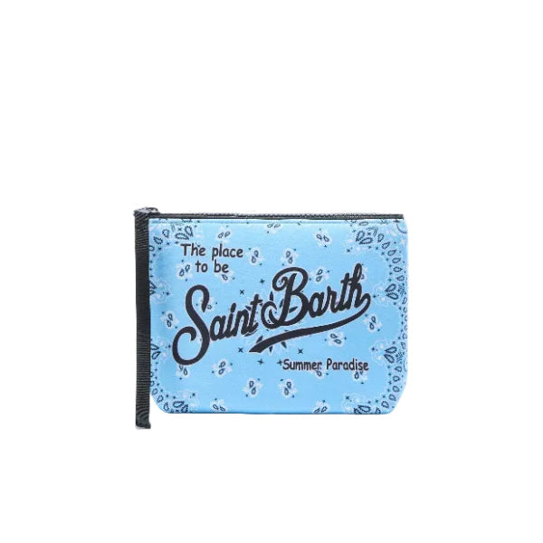 MC2 SAINT BARTH ALINE SCUBA POUCH WITH LIGHT BLUE BANDANA PRINT