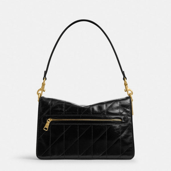 Coach Chain Tabby Shoulder Bag With Quilting in black