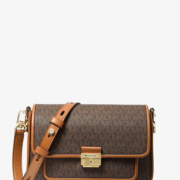 Michael Kors Bradshaw Medium Logo and Leather Messenger Bag