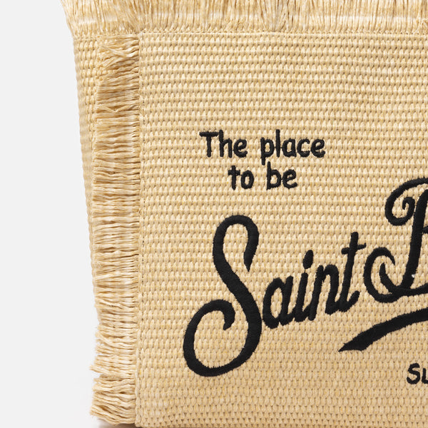 MC2 SAINT BARTH BEIGE STRAW EFFECT VANITY TOTE BAG