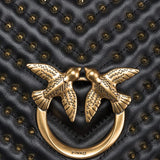 PINKO Classic Lobe Bag Click Chevron Studs in Black