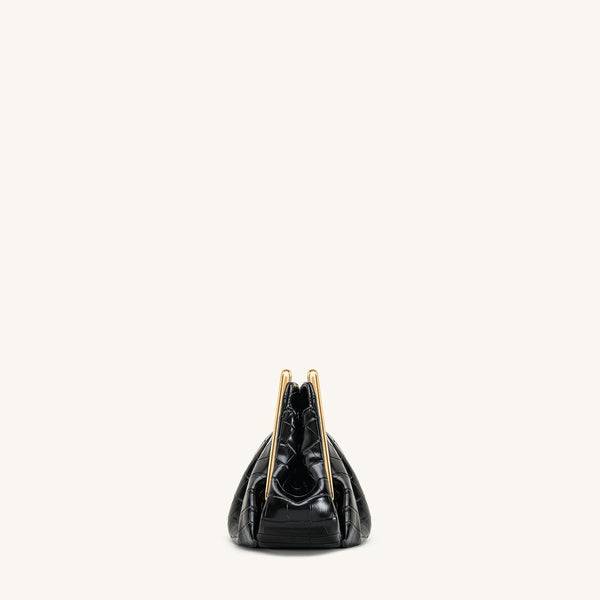 JW PEI Lila Metal Frame Clutch in Black
