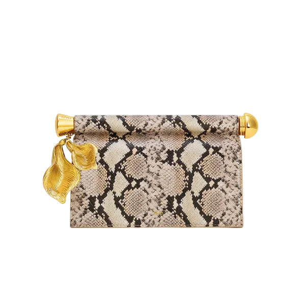 Holly Metal Pendant Embellished Clutch - White