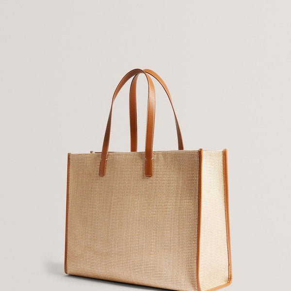 Ted Baker Brown Pallmer-Faux Raffia Large Icon Bag