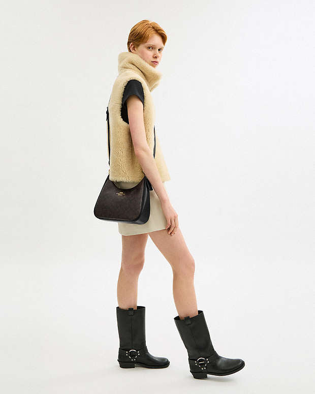 Coach Teri Hobo Bag In Signature Canvas