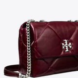 Tory Burch Small Kira Diamond Quilted DISTRESSED Shoulder Bag In BURGUNDY