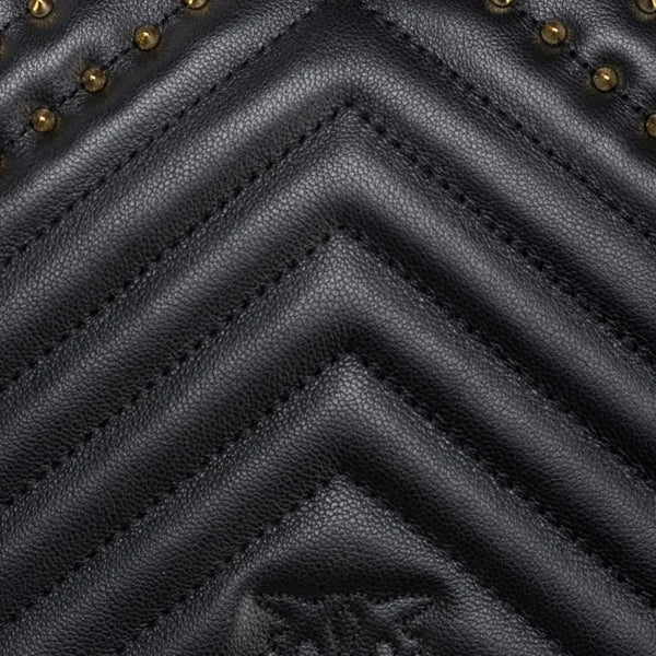PINKO Classic Lobe Bag Click Chevron Studs in Black