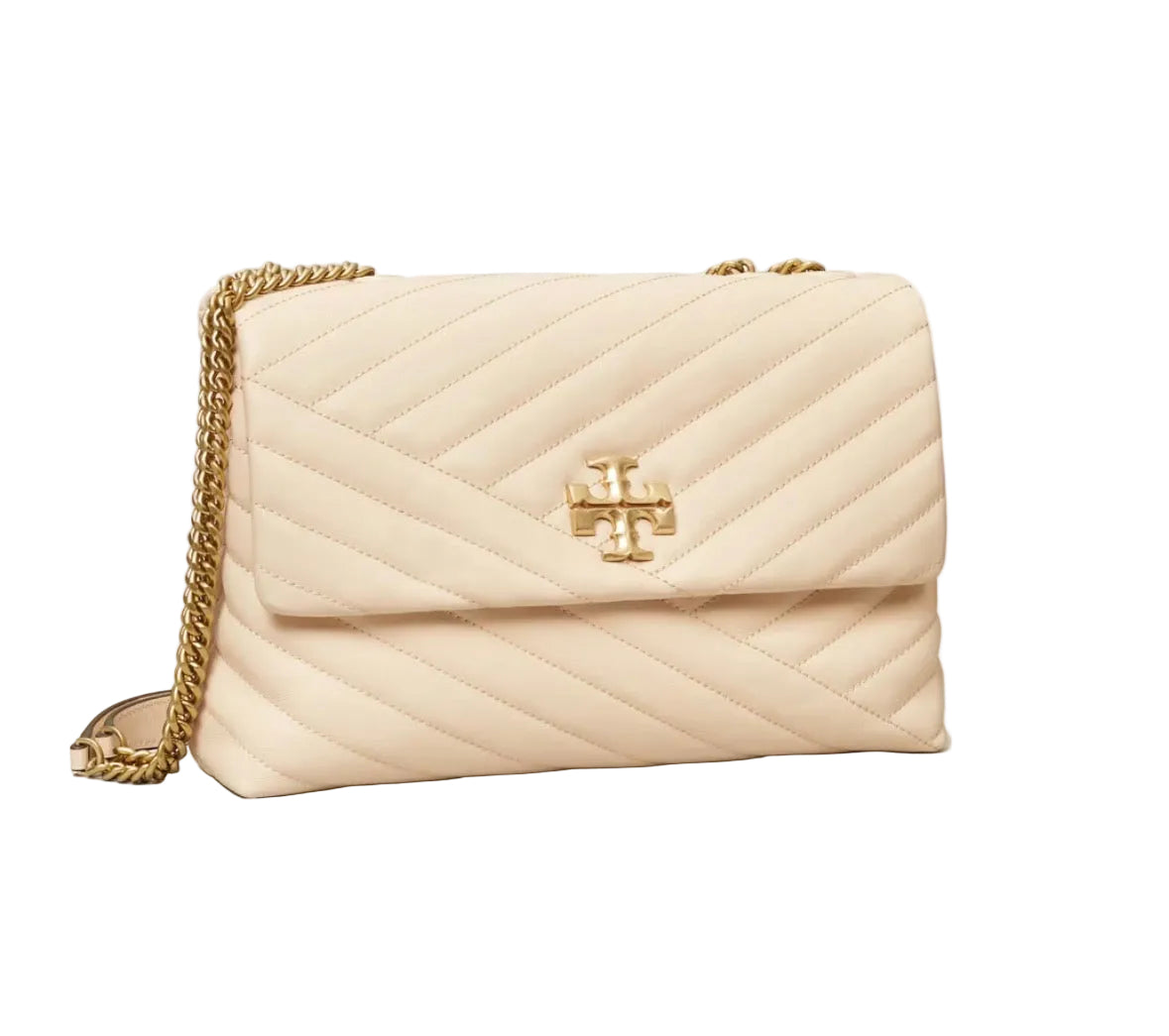 Tory Burch Kira Chevron Convertible Shoulder Bag in New Cream