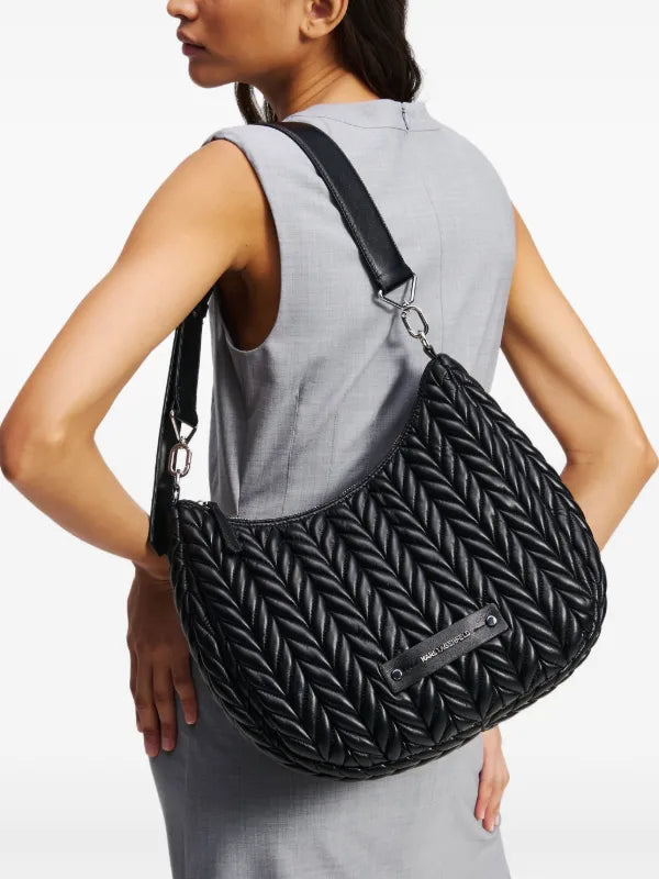 Karl Lagerfeld K/Weave Hobo Bag in Black