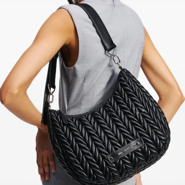 Karl Lagerfeld K/Weave Hobo Bag in Black