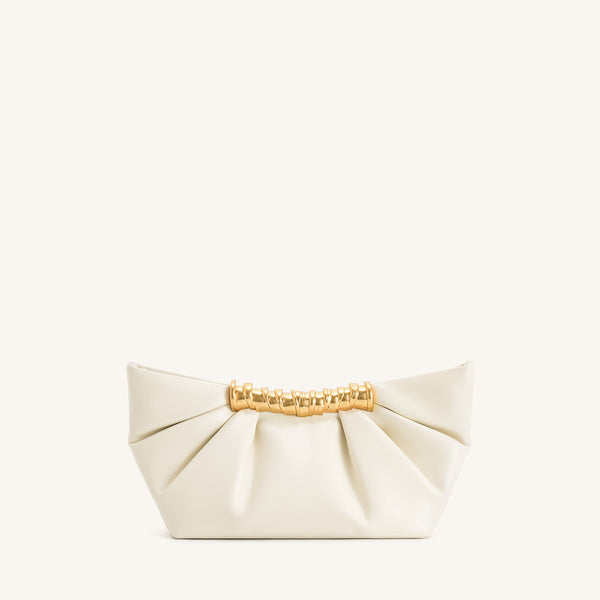 JW PEI Leia Pleated Clutch in White