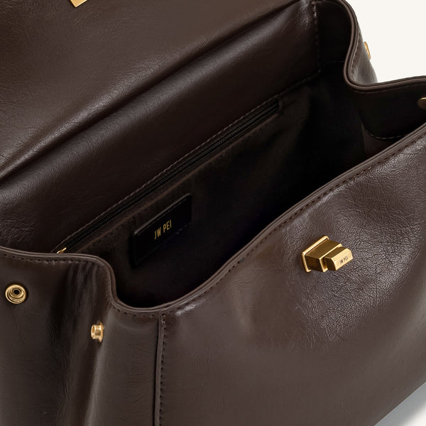 JW PEI Lucia Classic Top Handbag Dark Brown