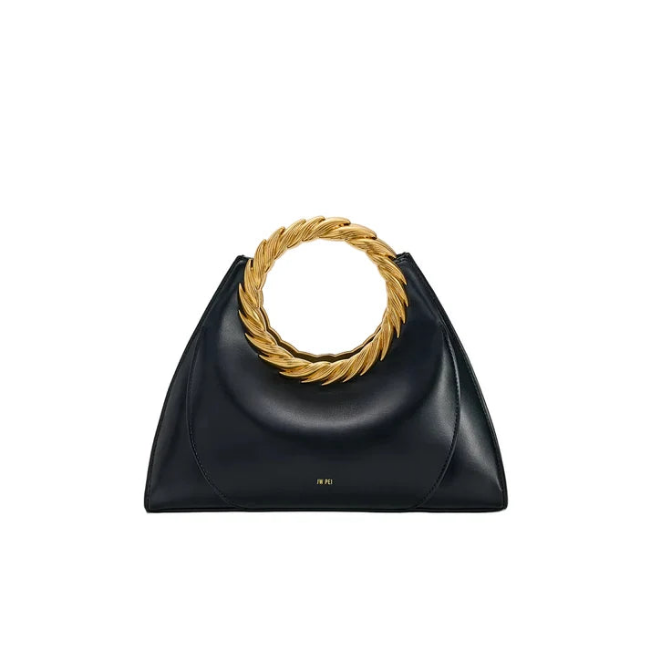 JW Pei Amiya Leaf Handle Sculpture Bag-Black