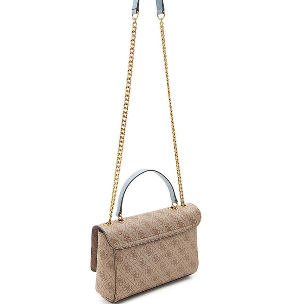 Guess Nell Logo Crossbody Flap Bag, Latte