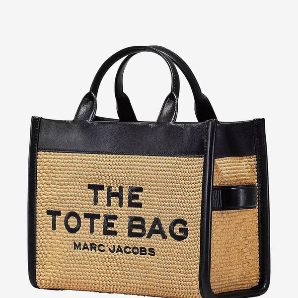 The Woven Medium Tote raffia and leather bag Marc Jacobs