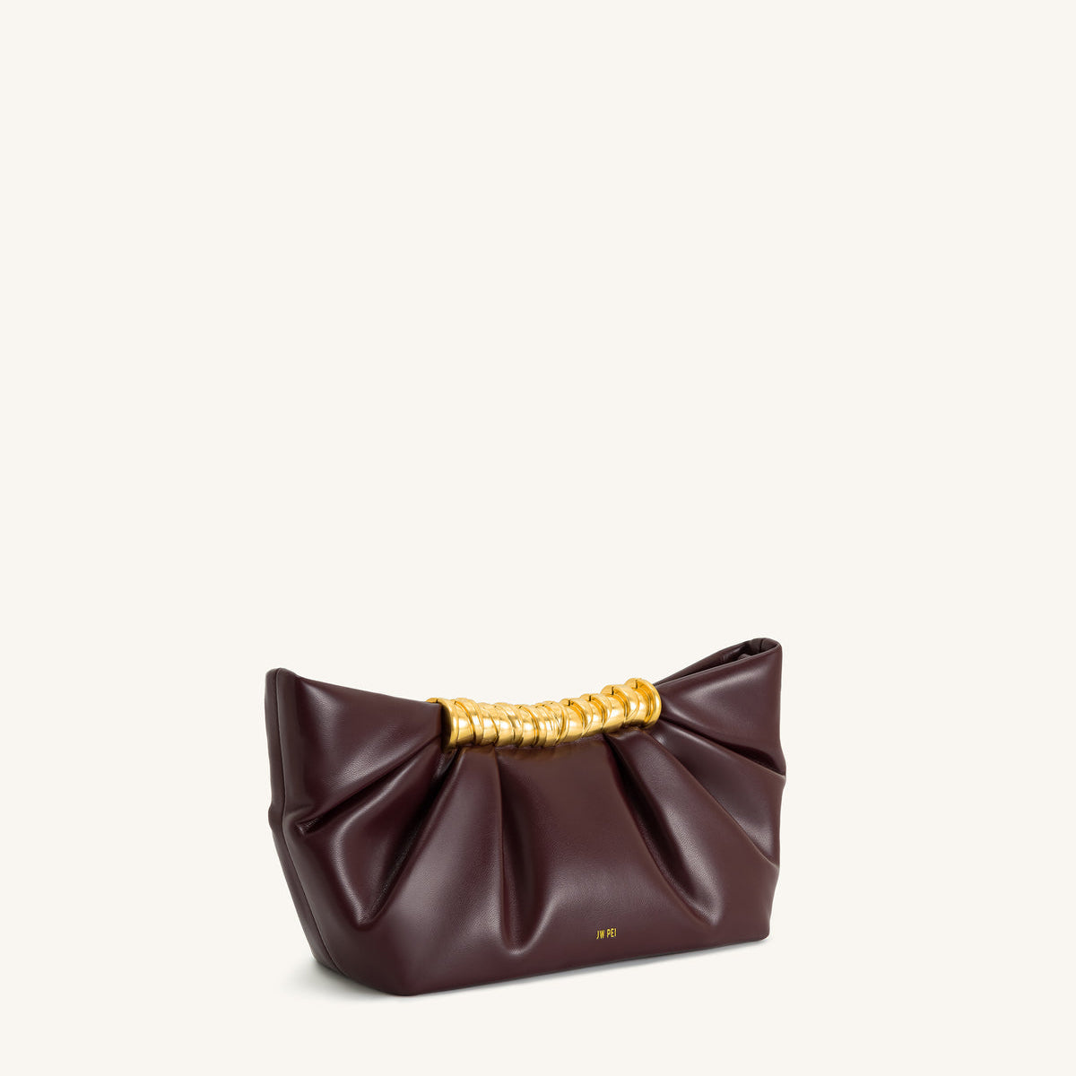 JW PEI Leia Pleated Clutch In Brown