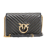 PINKO Classic Lobe Bag Click Chevron Studs in Black