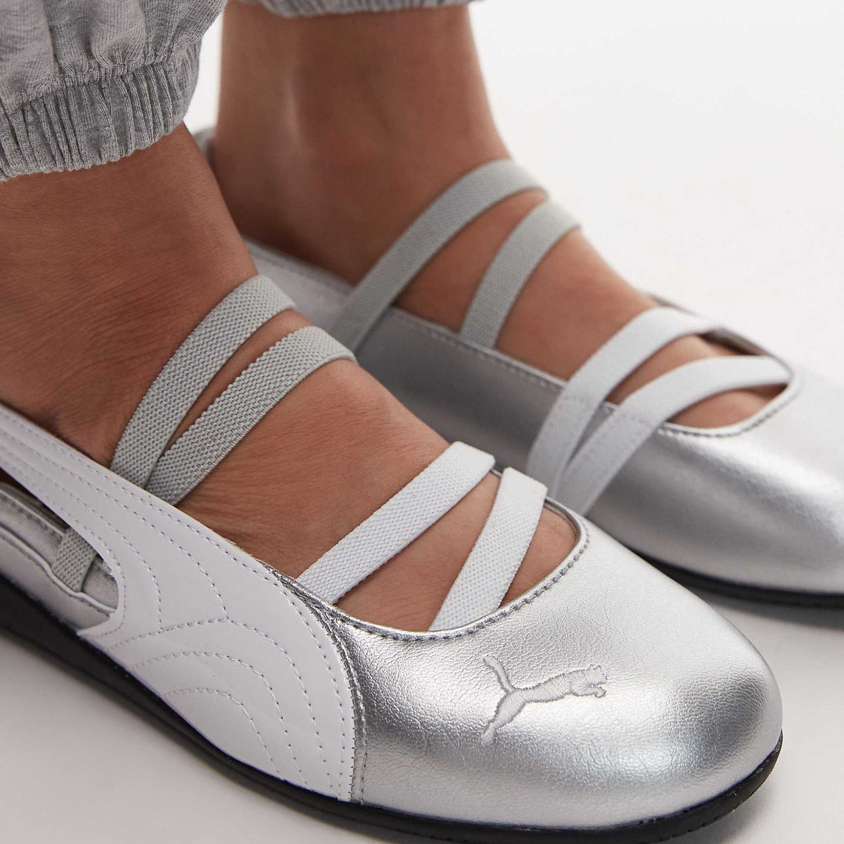 PUMA Speedcat ballet flats in silver size 38