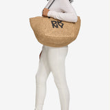 DKNY Paloma Crochet Raffia Logo Tote