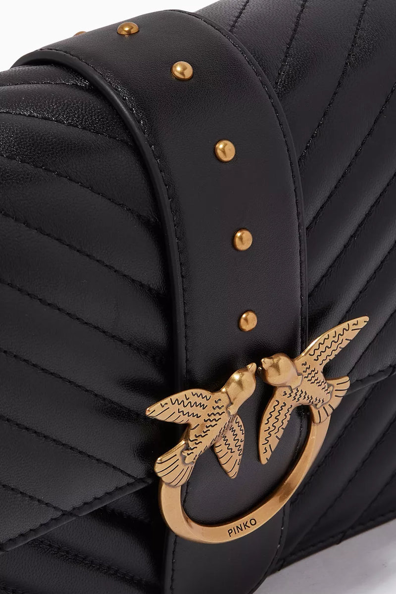 PINKO Love Icon Classic Quilted Leather Shoulder Bag