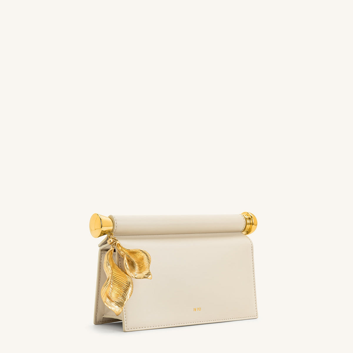 Holly Metal Pendant Embellished Clutch - White
